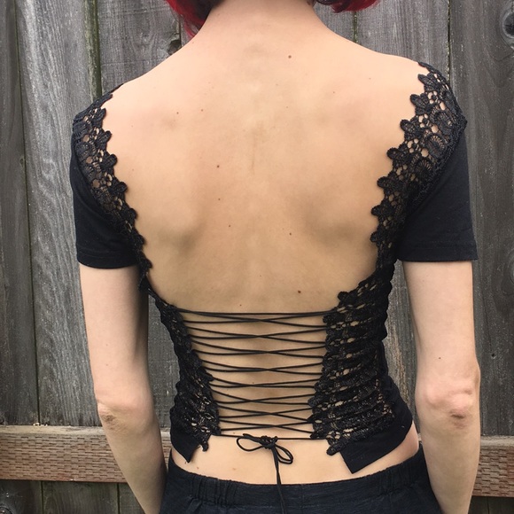 Lace Up Top - Picture 2 of 10